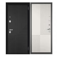 Входная дверь Мастино (Бульдорс) TRUST ECO 195/195 Черный матовый/Антрацит букле-Белоснежный 