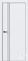Межкомнатная дверь Премьер 326 Белый эмалекс/Черная алюминиевая кромка с 4х сторон